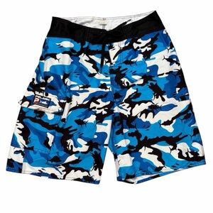 Pelagic Blue Camo Men's Swim Shorts